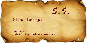 Siró Ibolya névjegykártya